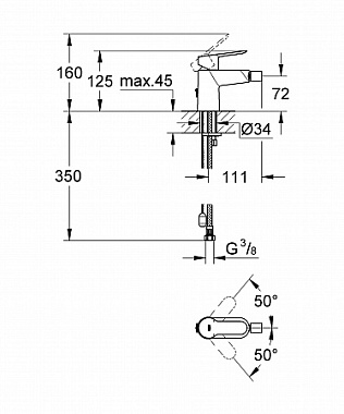 Смеситель для биде GROHE BauEdge 23332000 хром