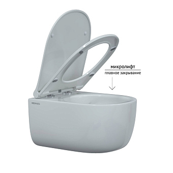 Унитаз подвесной BERGES EGO RR 082111RR безободковый с микролифтом