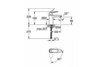 Смеситель для раковины GROHE Eurosmart Cosmopolitan 2339800E хром