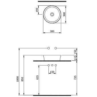 Раковина накладная BERGES Ego SL 181011 38,2х38,2см