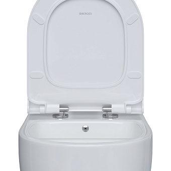 Унитаз подвесной BERGES EGO XL 082138 безободковый с микролифтом
