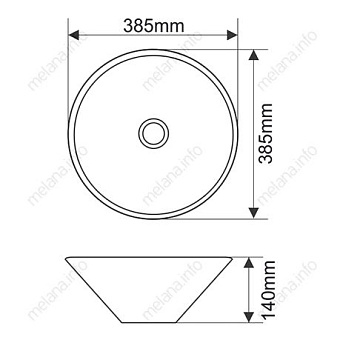 Раковина накладная MELANA 7020-B1+B18-806 41х41см
