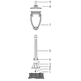Светильник ландшафтный Maytoni Fleur O414FL-01GB1 60Вт IP44 E27 золото/чёрный