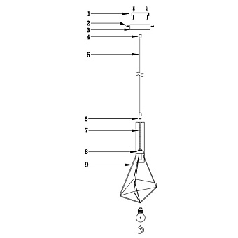 Светильник подвесной Maytoni Spider T021-01-B 60Вт E27