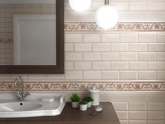 Декор KERAMA MARAZZI Олимпия AD\A391\19000 Бежевый/Коричневый 20х9,9см 0,752кв.м.