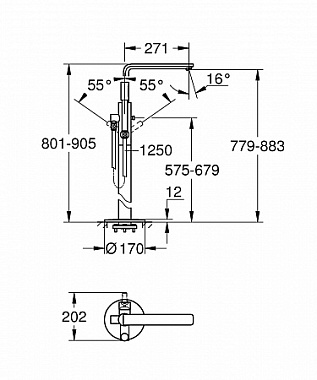 Смеситель для ванны GROHE Lineare New 23792001 хром
