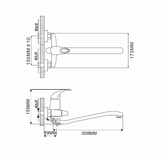 Смеситель для ванны Maxonor MN2215 хром