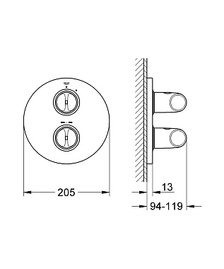 Смеситель для ванны GROHE Veris 19369000 хром