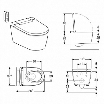 Унитаз с функцией биде GEBERIT AquaClean 146.224.21.1 с микролифтом