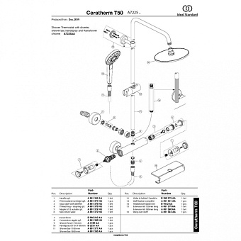Душевая система IDEAL STANDARD CERATHERM T50 A7225AA хром