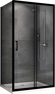 Угловое ограждение Abber Schwarzer Diamant AG30130B-S70B 195х70см стекло прозрачное