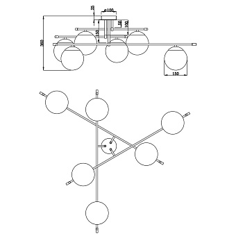 Светильник потолочный Maytoni Nostalgia MOD048CL-06G 40Вт E14