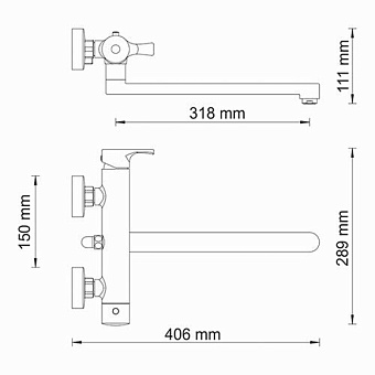 Смеситель для ванны WASSERKRAFT Berkel 4802 хром