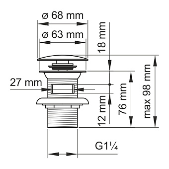 Донный клапан WASSERKRAFT A073