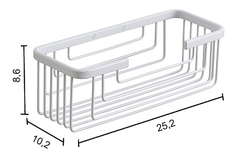 Полка в ванную прямоугольная Gedy 2419(02) 1-ярусная 10,2х25,2см белый