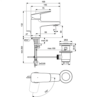 Смеситель для раковины IDEAL STANDARD CERAPLAN BD205AA chrome