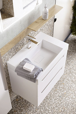 Тумба с раковиной AQWELLA Cube CUB0107GR 45х69,8х50,8см