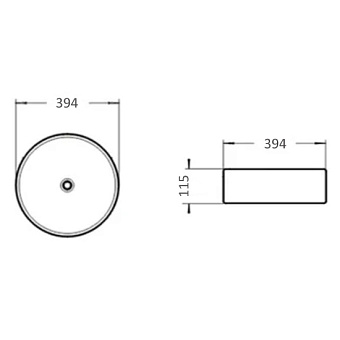 Раковина накладная Comforty 9110MB 39х39см