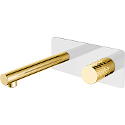 Смеситель для раковины Boheme Stick 125-WG белый/золотой