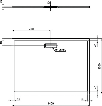 Душевой поддон IDEAL STANDARD ULTRAFLAT NEW T449001 100х140см