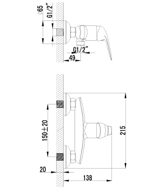 Смеситель для душа LEMARK Plus Advance LM1203C хром