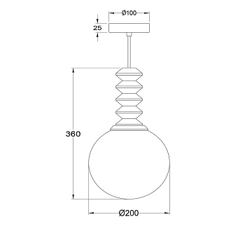 Светильник подвесной Maytoni Bruco P150PL-01BG 40Вт E14