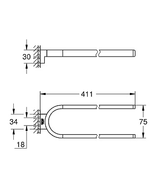 Полотенцедержатель GROHE Selection 41059000 хром 41,1см
