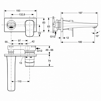 Смеситель для раковины IDEAL STANDARD Tonic II A6334AA хром