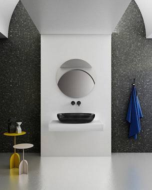 Раковина накладная Abber KRISTALL AT2801Onyx 60х40см