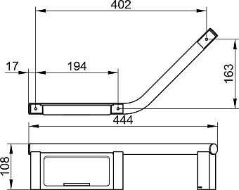 Поручень для ванной Keuco Plan 14909 012037 10,8см хром