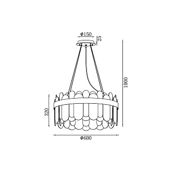 Светильник подвесной Vele Luce Fantasma VL3195P12 396Вт G9