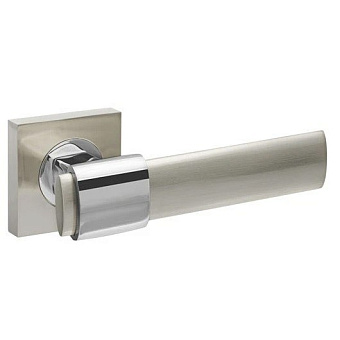 Дверная ручка нажимная FUARO TWIST KM SN/CP-3 матовый никель/хром