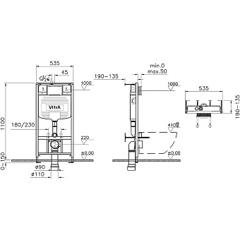 Инсталляция с унитазом VITRA S10 9842B003-7206