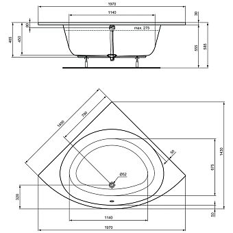 Ванна акриловая IDEAL STANDARD Ideal Standard i.life T476601 143х197см угловая