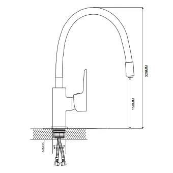 Смеситель для кухни Maxonor MN7180-4 поворотный излив синий