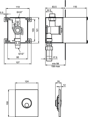 Панель смыва IDEAL STANDARD PROSYS SEPTA PRO R0139JG matt chrome