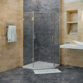 Угловое ограждение RGW Hotel HO-082 195х100см стекло прозрачное