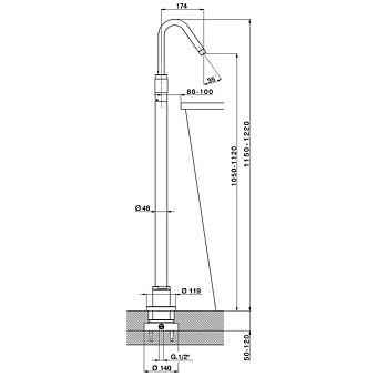 Смеситель для раковины Cisal Step ST0045102A никель