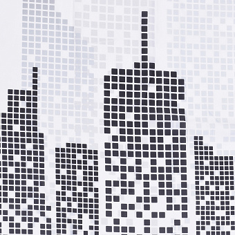 Шторка для ванной WASSERKRAFT Leine 180х180см Белый/чёрный