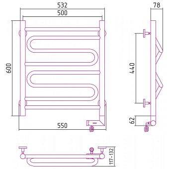 Полотенцесушитель СУНЕРЖА 12-5219-6050 белый