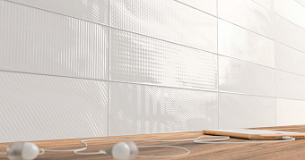 Настенная плитка WOW Gradient 109165 Decor White Gloss 7,5х30см 0,444кв.м. глянцевая