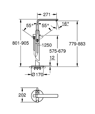 Смеситель для ванны GROHE Lineare New 23792AL1 чёрный