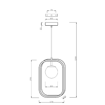 Светильник подвесной Maytoni Avola MOD431-PL-01-WS 40Вт G9