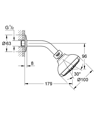 Верхний душ GROHE Tempesta New 27870001 белый/хром