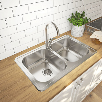 Мойка кухонная IDDIS Strit STR78S2i77K 78х48см сатин