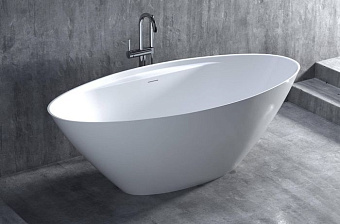 Ванна каменная SALINI DIVA 102221MRF S-Stone матовая 178х85,5см отдельностоящая