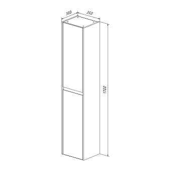 Пенал напольный LEMARK Combi LM03C35P-black 30х35х170см Белый/чёрный