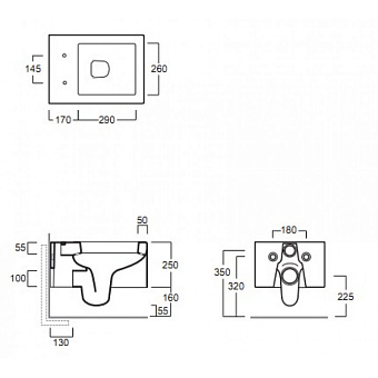 Унитаз подвесной SIMAS Frozen FZ18bi ободковый без сиденья