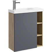 Тумба с раковиной AQWELLA Alba ALB0106LDD+ALB0706GRМ 25х59,5х65см