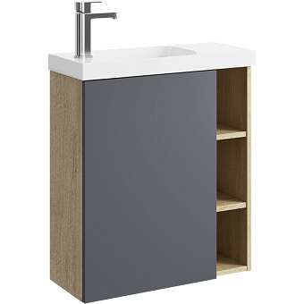 Тумба с раковиной AQWELLA Alba ALB0106LDD+ALB0706GRМ 25х59,5х65см